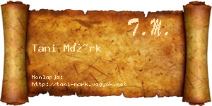 Tani Márk névjegykártya